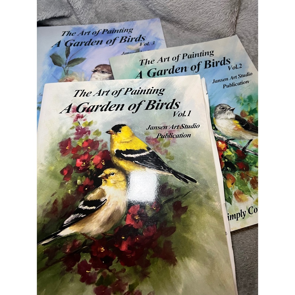 David Jansen A Garden of Birds Vol 1 2 3 Painting Lesson Books DVD Signed Set
